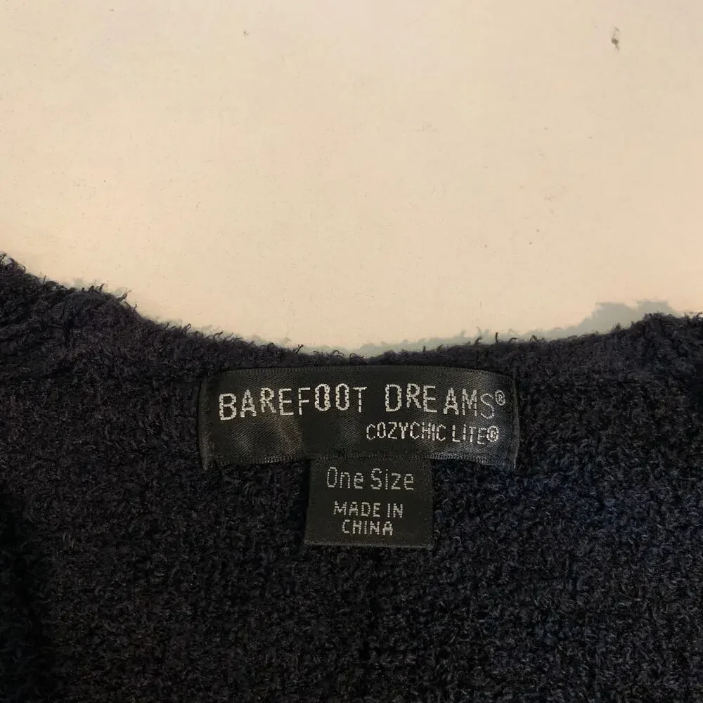 Barefoot Dreams Cardigan Womens OS One Size Black Gray CozyChic Cliffside Wrap